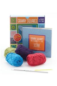 Granny Squares, One Square at a Time / Scarf Kit: Includes Hook and Yarn for Making a Granny Square Scarf - Featuring a 32-Page Book with Instructions and Ideas