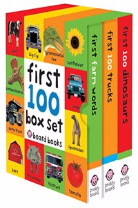 First 100 Box Set: Farm, Dino, Trucks