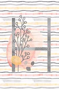 Food and Exercise Journal with Monogram Letter H