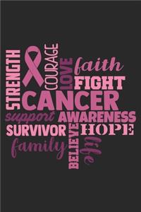 Cancer Awareness Fight Believe Hope Strength Journal