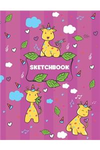 Sketchbook: 8.5 x 11 Sketch Book for Girls. 100 Blank Pages Notebook for Drawing and Sketching