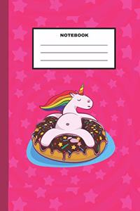 Donuts Unicorn College Ruled Notebook