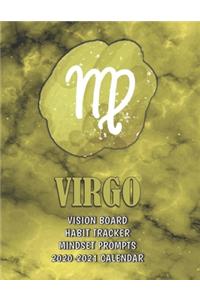 Virgo . Vision Board . Habit Tracker . Mindset Prompts . 2020 - 2021 Calendar