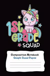 Composition Notebook With Graph Paper For Primary School Unicorn Squad