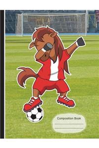 Dabbing Horse Soccer Player Composition Notebook