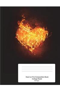 Heart on Fire Composition Book
