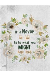 It Is Never Too Late to Be What You Might Have Been