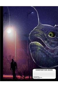 Purple Sea Monster on Land Composition Notebook Dot Grid Paper - 200 Pages / 100 Sheets, 8-1/2