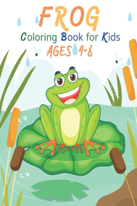 Frog Coloring Book for Kids Ages 4-8