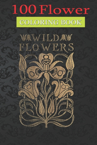 100 Flower Coloring Book