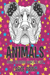 Adult Coloring Books XL size - Animals - Large Print