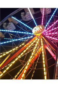School Composition Book Colorful Ferris Wheel Carnival Amusement Park Lit Up At Night