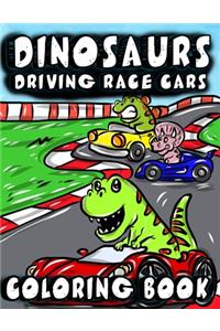 Dinosaurs Driving Race Cars Coloring Book