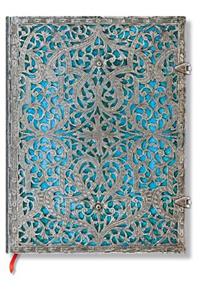 Maya Blue (Silver Filigree Collection) Ultra Lined Hardcover Journal