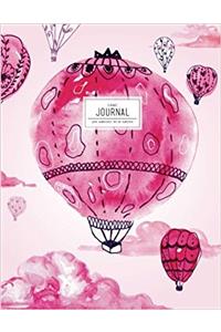 Pink Watercolor Hot Air Balloons Lined Journal / Diary / Notebook (Beautiful Journals to Write in)