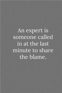 An expert is someone called in at the last minute to share the blame.