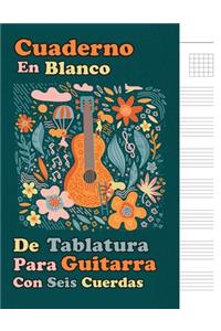 Cuaderno En Blanco De Tablatura Para Guitarra Con Seis Cuerdas