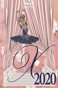 2020 Weekly Planner - Ballerina Princess Monogram Initial Letter 