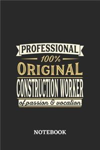 Professional Original Construction Worker Notebook of Passion and Vocation