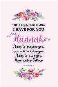 I know the plans I have for you Hannah