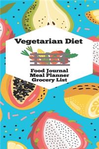 Vegetarian Diet Food Journal Meal Planner Grocery List