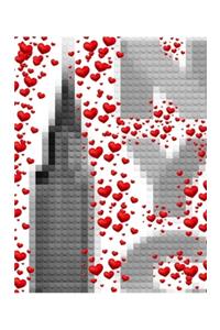iconic Chrysler building NYC Valentine's red hearts style blank creaive journal
