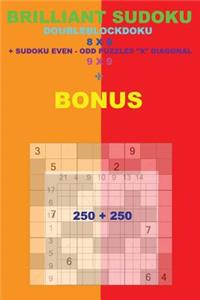 Brilliant Sudoku - Doubleblockdoku 8 X 8 + Sudoku Even-Odd X Diagonal + Bonus