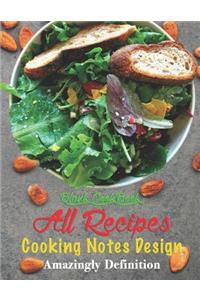 Blank Cookbook All Recipes Cooking Notes Design