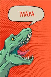 Maya: Personalized Dino Blood Sugar Diet Diary Journal Log 120 Pages 6x9