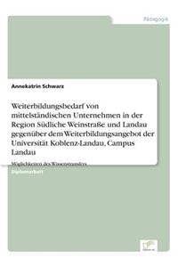 Weiterbildungsbedarf von mittelständischen Unternehmen in der Region Südliche Weinstraße und Landau gegenüber dem Weiterbildungsangebot der Universität Koblenz-Landau, Campus Landau