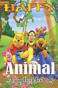 Happy Animals Coloring Book For Kids