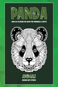 Libro da colorare per adulti per pennarelli e matite - Disegni Anti stress - Animali - Panda