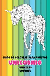 Libro de colorear para adultos - Colores - Animales - Unicornio