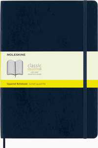 Moleskine Sapphire Blue Notebook Extra Large Squared Soft