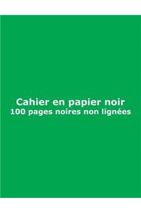 Cahier en papier noir - 100 pages non lignées