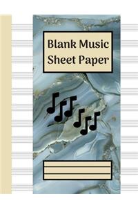 Blank Music Sheet Paper: Music Notebook for Musicians /12 Staves Manuscript Paper for Writng Music