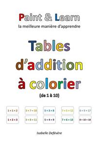 Tables d'addition à colorier (de 1 à 10)