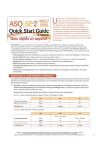 Ages & Stages Questionnaires®: Social Emotional (ASQ®:SE-2): Quick Start Guide (Spanish) / Guia Rapida en Espanol