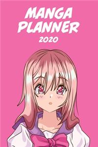 Manga planner 2020 [pink hair girl ] pink background] [weekly] [6x9]