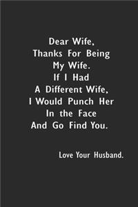 Dear Wife, Thanks for being my wife