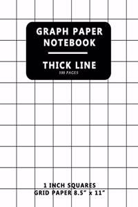 Graph Paper Notebook 1 inch squares