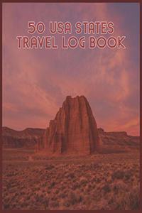 50 USA States Travel Log Book