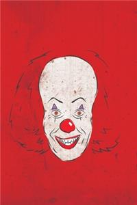 Scary Clown Halloween Lined Notebook