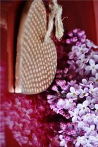 Lilac Flowers and a Wood Heart Journal