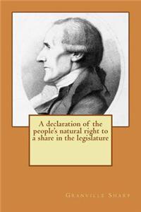 A declaration of the people's natural right to a share in the legislature