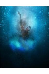Ballerina Under Water Notebook with 400 Blank Pages