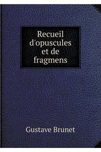 Recueil d'opuscules et de fragmens