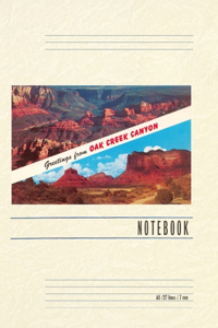 Vintage Lined Notebook Greetings from Oak Creek Canyon