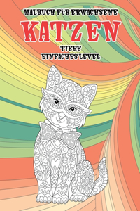 Malbuch für Erwachsene - Einfaches Level - Tiere - Katzen