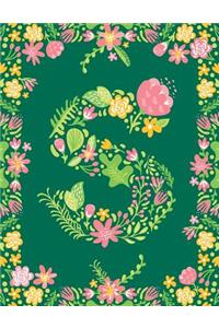 Floral Initial S Monogram Journal